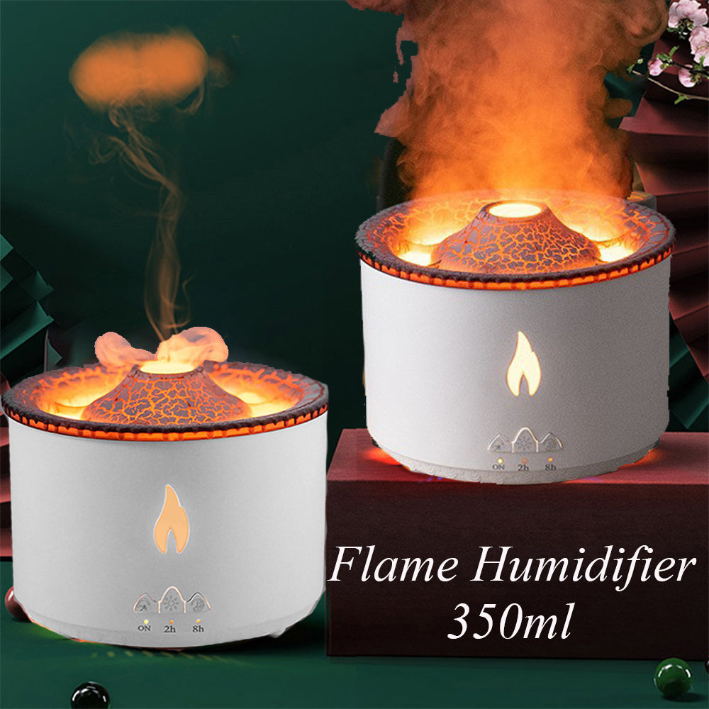 New Creative Ultrasonic Essential Oil Humidifier Volcano Aromatherapy Machine Spray Jellyfish Air Flame Humidifier Diffuser